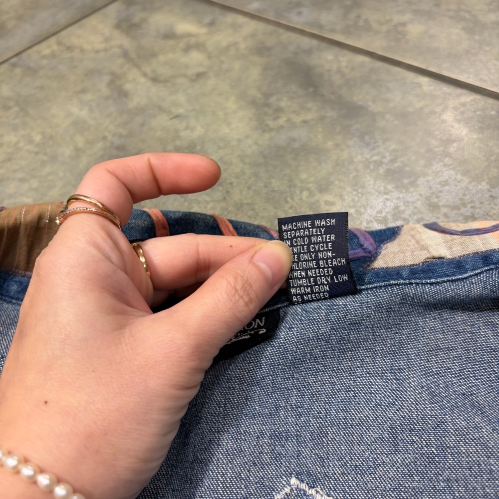 Vtg 90s New Direction Patchwork Denim Jacket Wome… - image 8